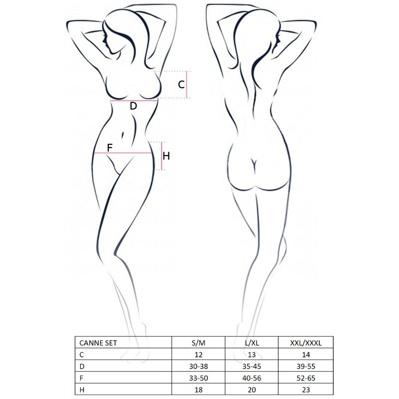 PASSION - ENSEMBLE CANNE FEMME NOIR TAILLE L/XL PASSION WOMAN SETS