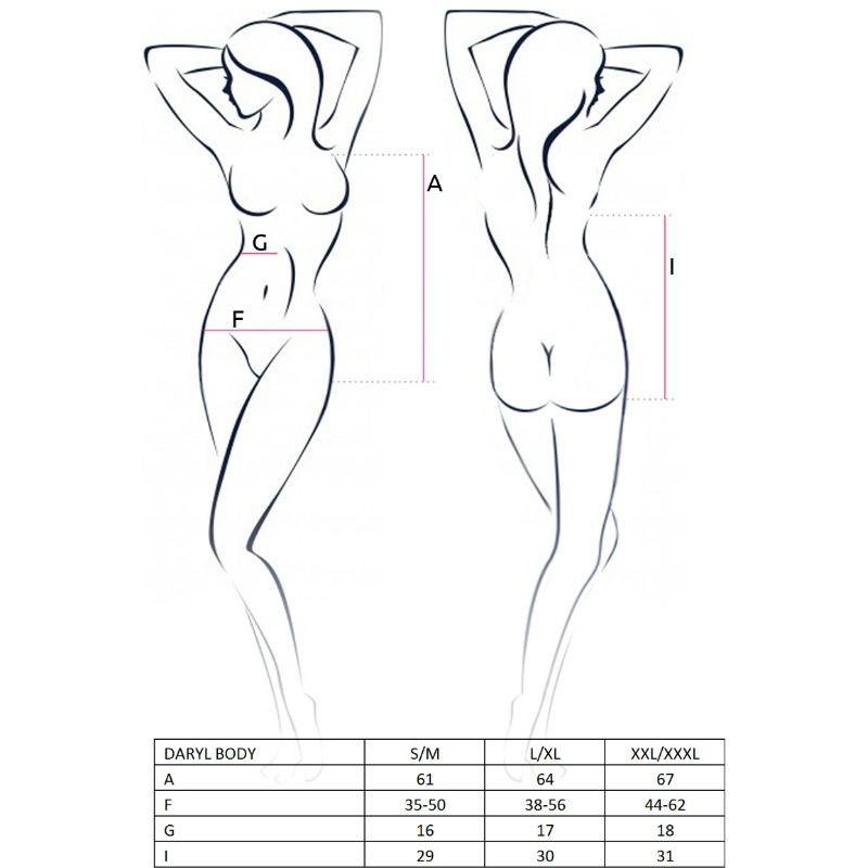 PASSION - FEMME DARYL TEDDY NOIR TAILLE S/M PASSION WOMAN TEDDIES