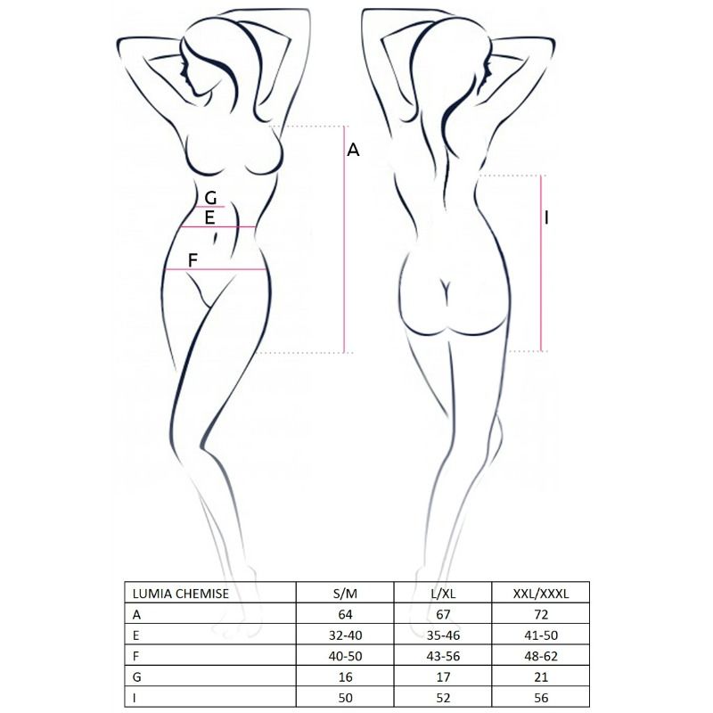 PASSION - FEMME CHEMISE LUMIA NOIR TAILLE L/XL PASSION WOMAN CHEMISE