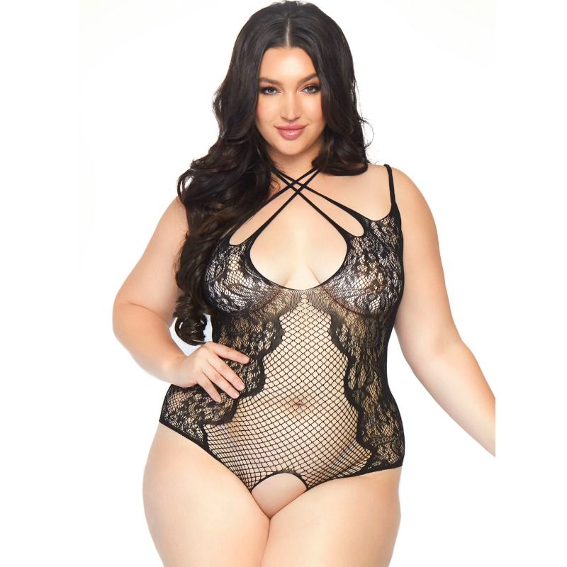 LEG AVENUE - TEDDY SANS CROTHLESS 1X-2X LEG AVENUE TEDDIES