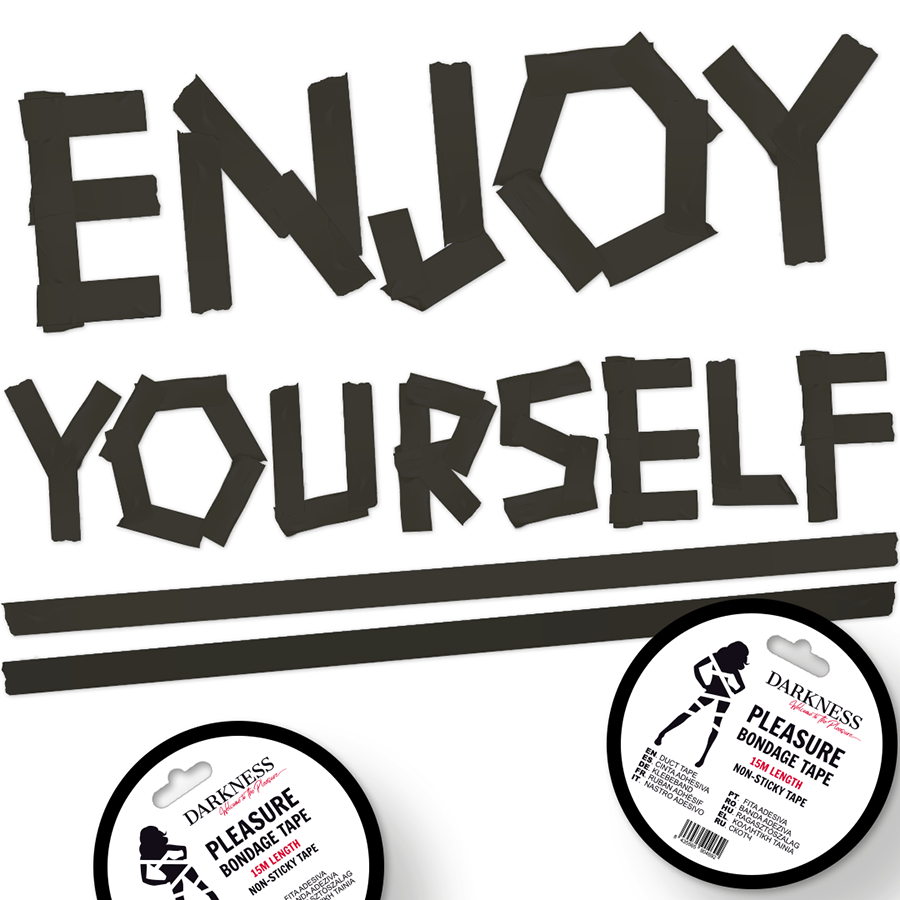 DARKNESS - RUBAN DE BONDAGE NOIR NON ADHÉSIF 15M DARKNESS BONDAGE
