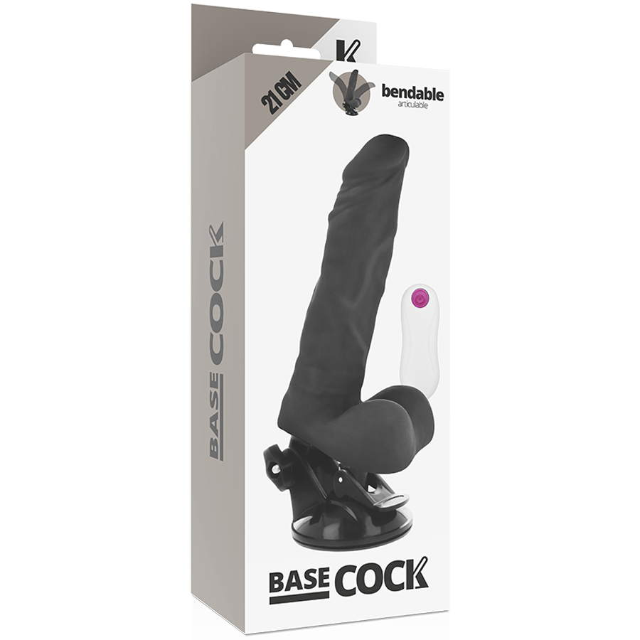 BASECOCK - VIBRATEUR ARTICULABLE TÉLÉCOMMANDE NATUREL 21 CM -O- 5 CM BASECOCK