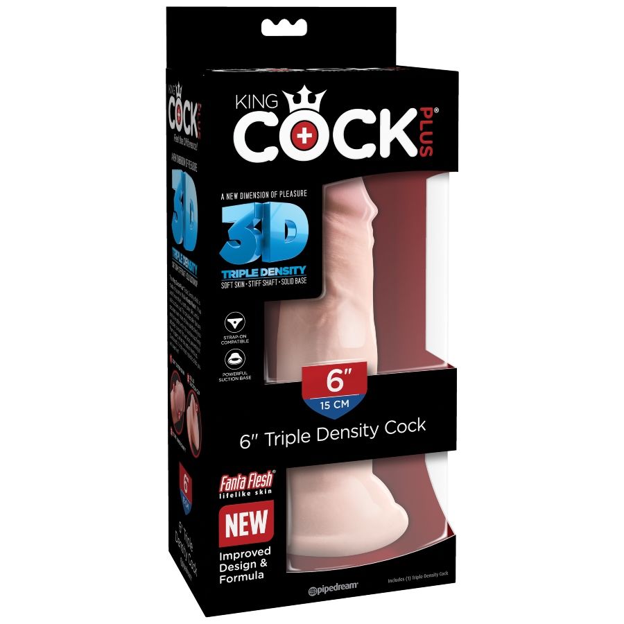 KING COCK - GODE TRIPLE DENSITÉ 15 CM KING COCK PLUS