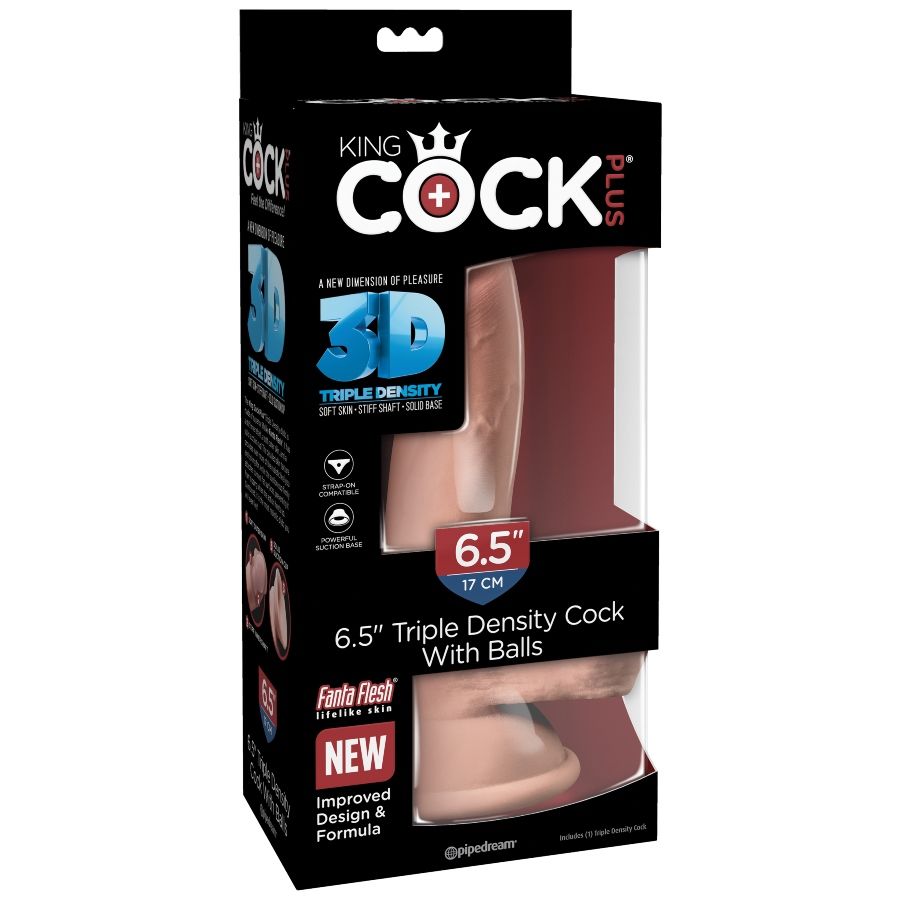 KING COCK - GODE TRIPLE DENSITÉ 14 CM KING COCK PLUS