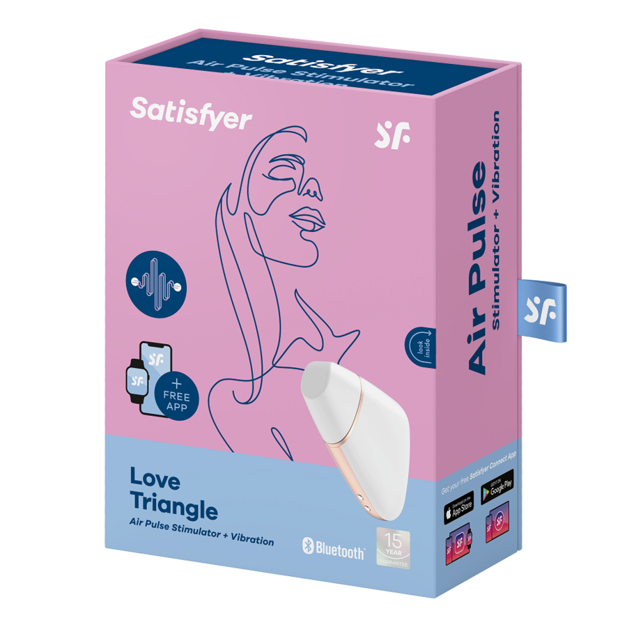SATISFYER - STIMULATEUR ET VIBRATEUR AIR LOVE TRIANGLE NOIR SATISFYER CONNECT