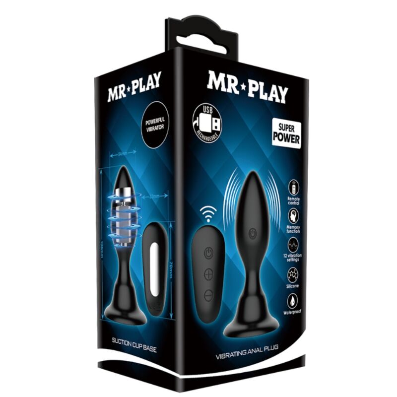 MR PLAY - PLUG ANAL AVEC TÉLÉCOMMANDE VIBRATION NOIRE MR PLAY
