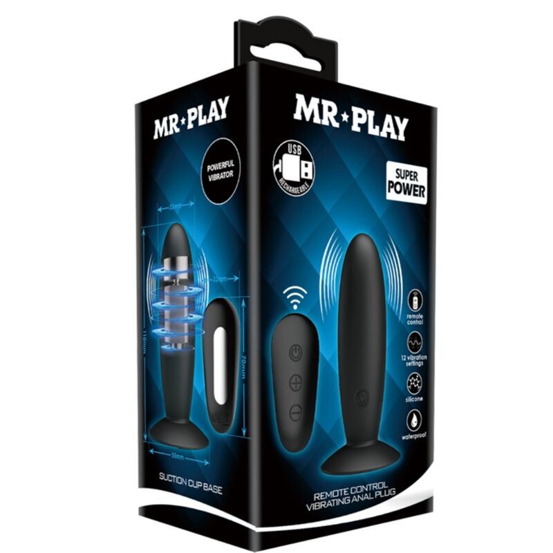 MR PLAY - PLUG ANAL AVEC TÉLÉCOMMANDE VIBRATION NOIRE MR PLAY