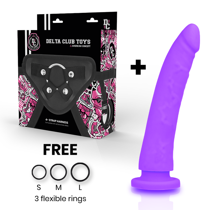 DELTA CLUB - TOYS ARNES + DONG SILICONE VIOLET 20 CM -O- 4 CM DELTACLUB
