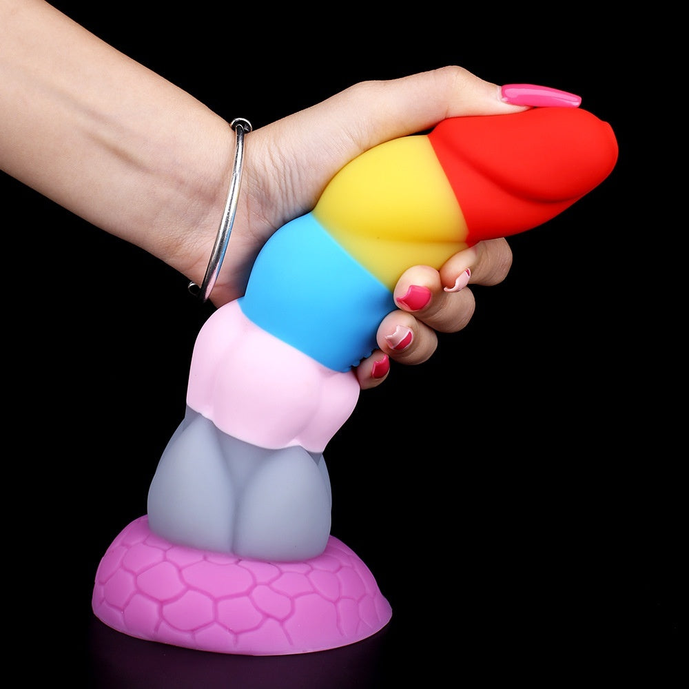 GODE DILDO ARC-EN-CIEL SILICONE ULTRA DOUX AVEC VENTOUSE (MODÈLE FANTASY)