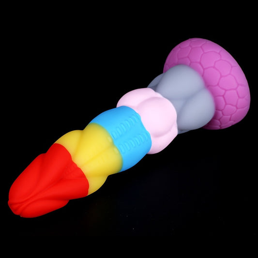 GODE DILDO ARC-EN-CIEL SILICONE ULTRA DOUX AVEC VENTOUSE (MODÈLE FANTASY)