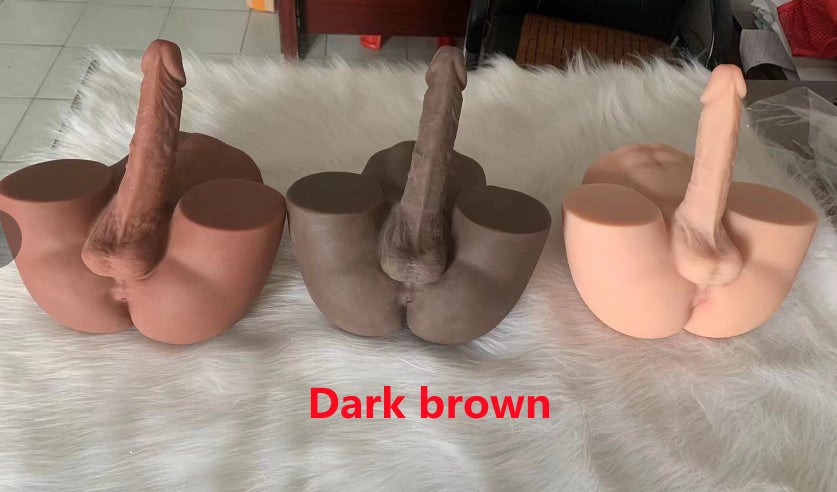 Masturbateur Réaliste Double Usage Pour Homme et Femme Doll Hip Reverse (Chair, Marron, black)