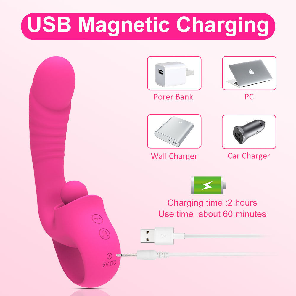 Shuangmada Female Stimulator – Licking &amp; Vibration Effect – 7 Modes – USB Rechargeable