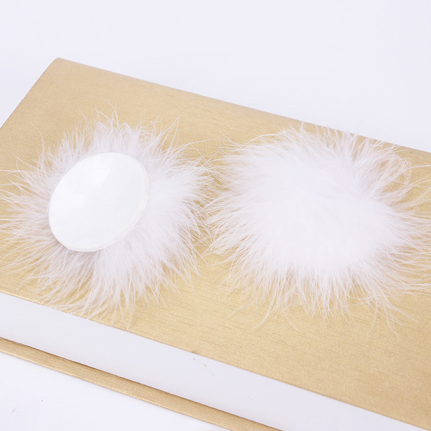 PATCHS MAMELONS RÉUTILISABLES EN SILICONE AVEC PLUMES