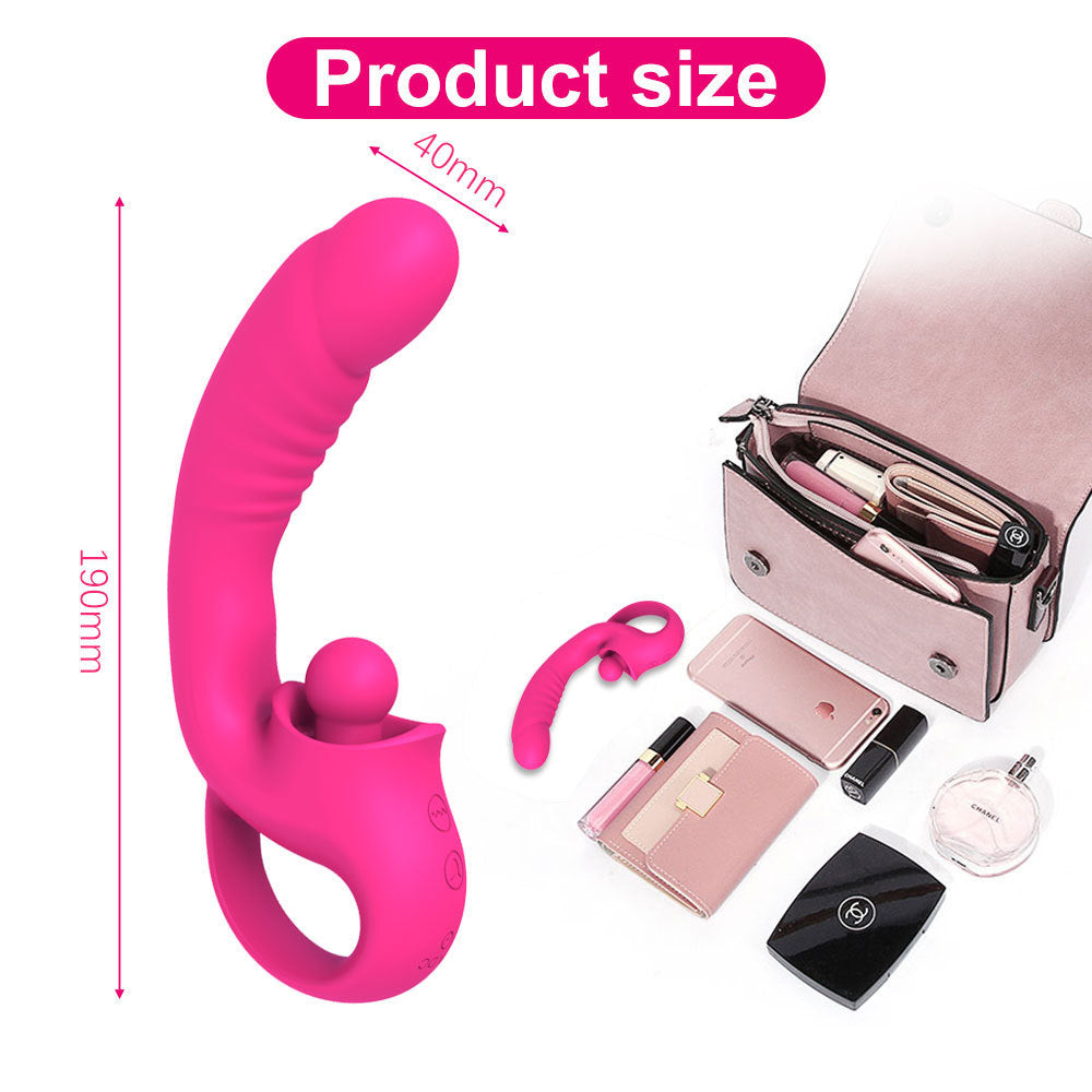 Shuangmada Female Stimulator – Licking &amp; Vibration Effect – 7 Modes – USB Rechargeable