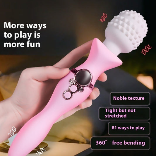 Electric Clitoral Stimulator with Textured Heads (Pink/Black)