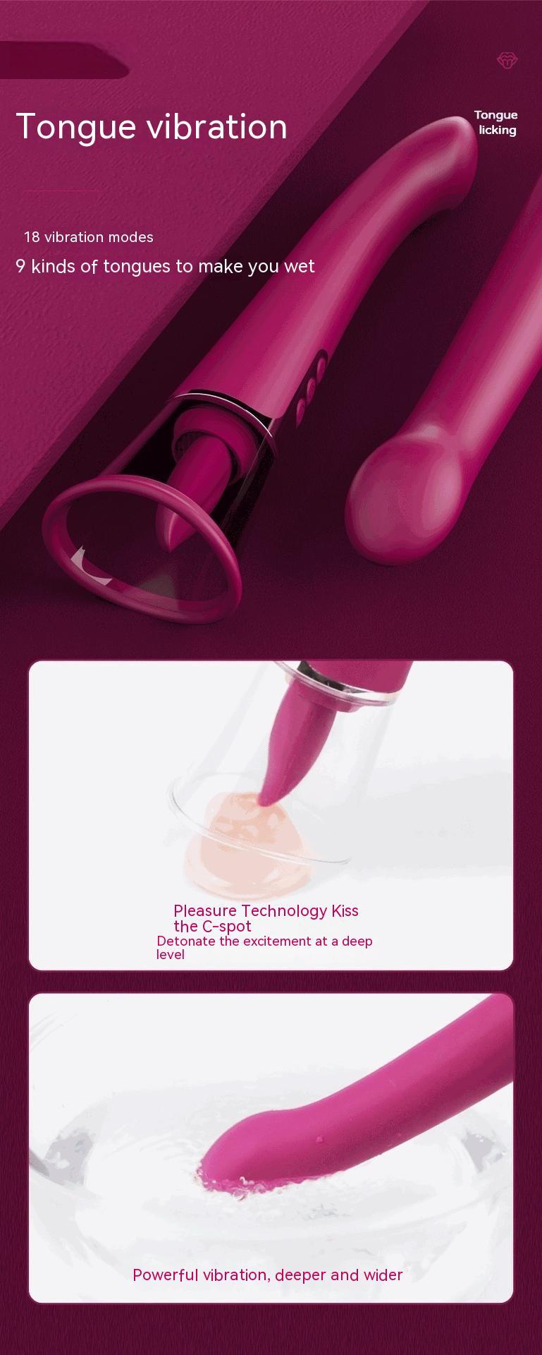 Vibromasseur automatique “Sabrina”  Léchage & Massage Silicone Extra Doux