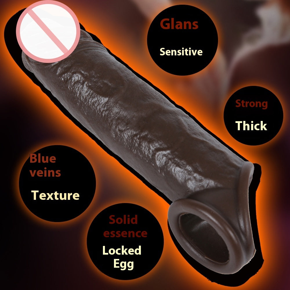 Gaine pénienne  Silicone Extensible “Exotic Black” – Taille Unique pour Agrandir le Pénis ou un godePlaisirs intenses en solo ou à deux
