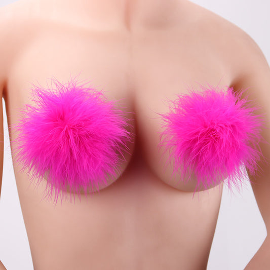 PATCHS MAMELONS RÉUTILISABLES EN SILICONE AVEC PLUMES