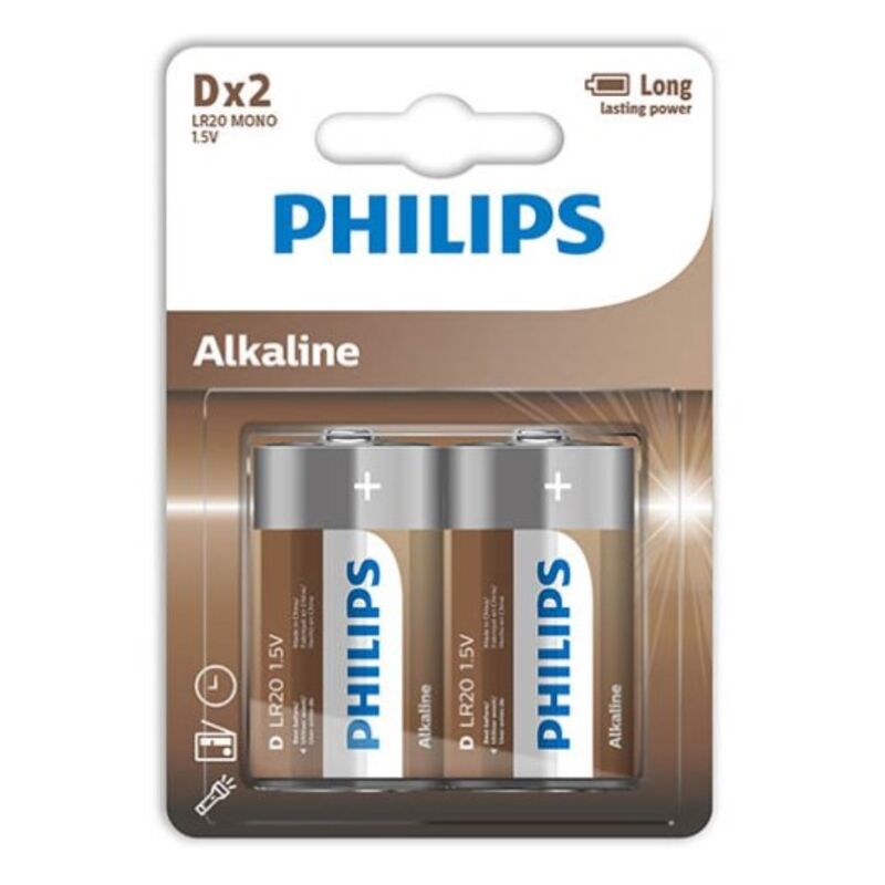 PHILIPS - PILE ALCALINE D LR20 BLISTER*2 PHILLIPS