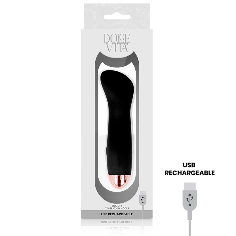 DOLCE VITA - VIBRATEUR RECHARGEABLE ONE NOIR 7 VITESSES DOLCE VITA