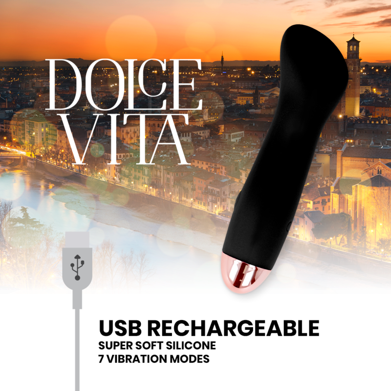 DOLCE VITA - VIBRATEUR RECHARGEABLE ONE NOIR 7 VITESSES DOLCE VITA