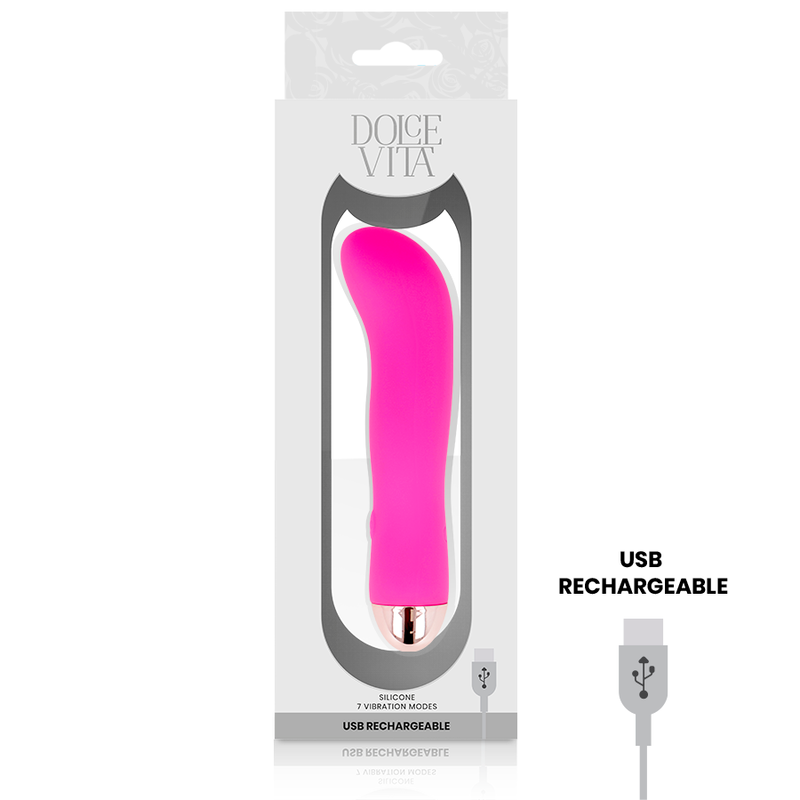 DOLCE VITA - VIBRATEUR RECHARGEABLE DEUX ROSE 7 VITESSES DOLCE VITA