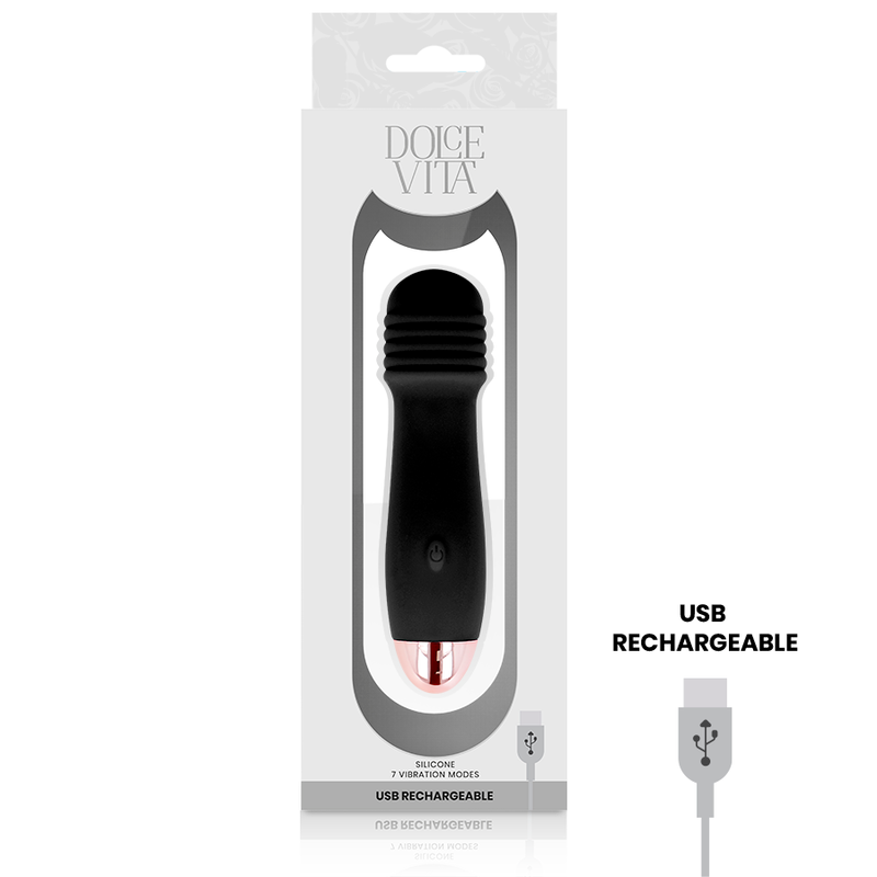 DOLCE VITA - VIBRATEUR RECHARGEABLE TROIS NOIR 7 VITESSES DOLCE VITA