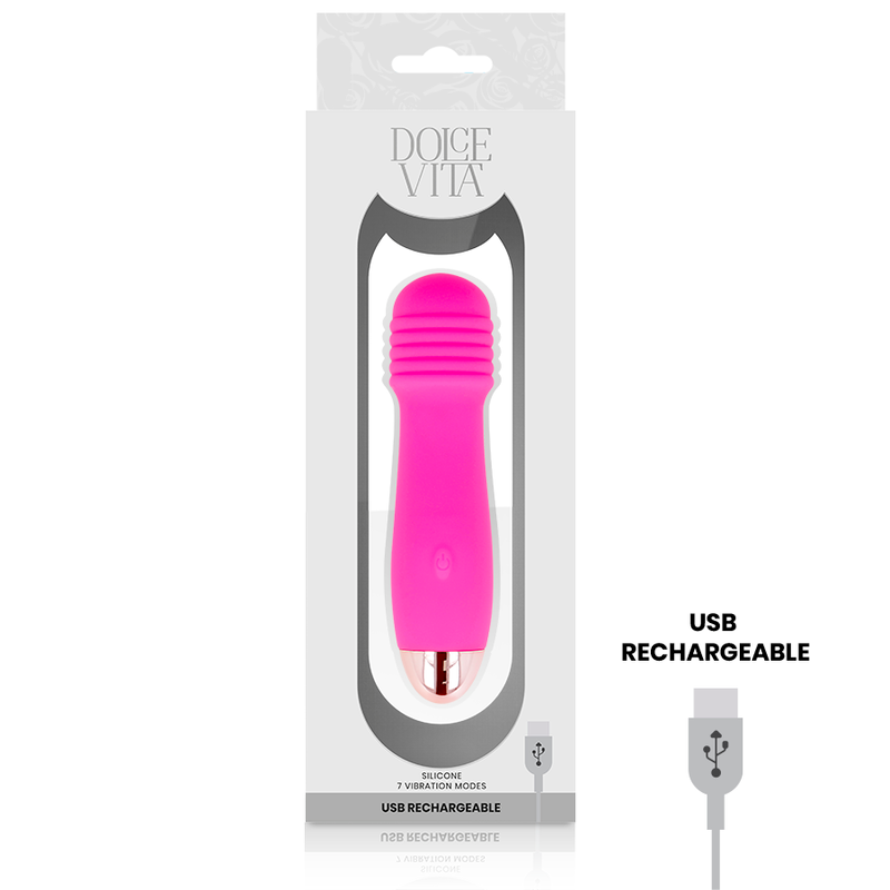 DOLCE VITA - VIBRATEUR RECHARGEABLE TROIS ROSE 7 VITESSES DOLCE VITA
