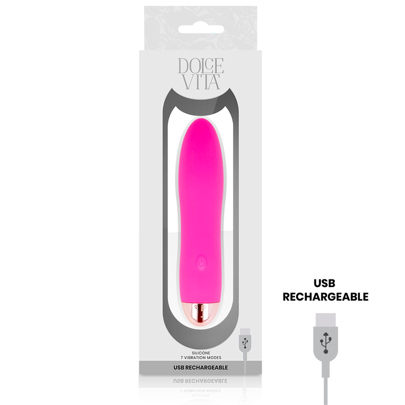 DOLCE VITA - VIBRATEUR RECHARGEABLE QUATRE ROSE 7 VITESSES DOLCE VITA