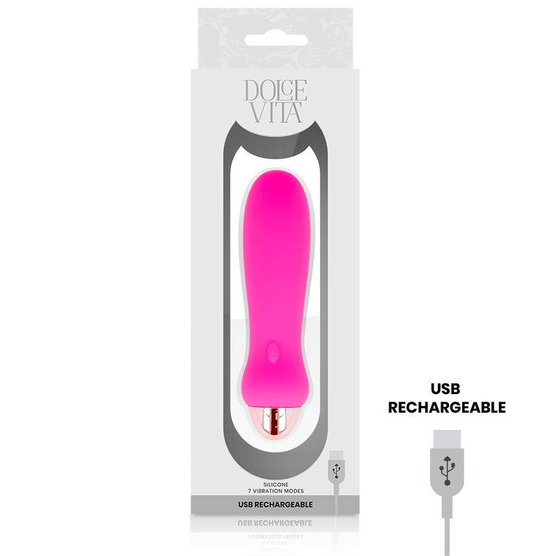 DOLCE VITA - VIBRATEUR RECHARGEABLE CINQ ROSE 7 VITESSES DOLCE VITA