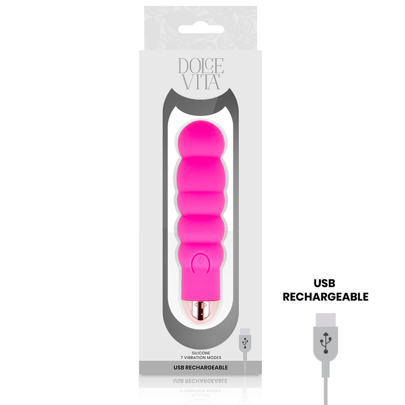 DOLCE VITA - VIBRATEUR RECHARGEABLE SIX ROSE 7 VITESSES DOLCE VITA