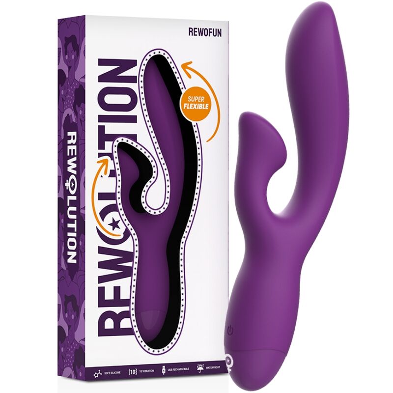 REWOLUTION - REWOFUN VIBRATEUR FLEXIBLE AVEC LAPIN REWOLUTION