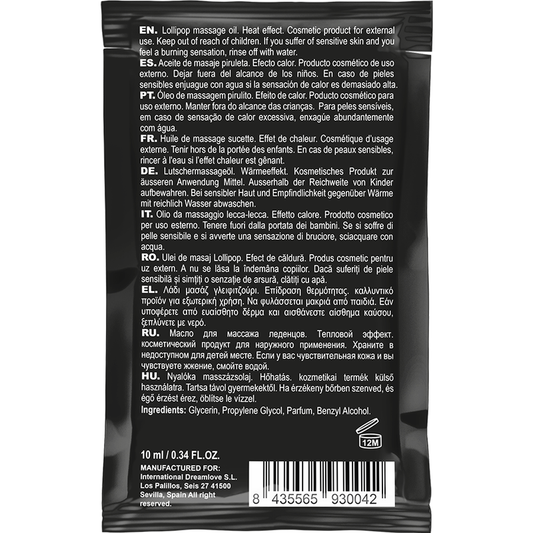 COQUETTE CHIC DESIRE - HUILE DE MASSAGE KISSABLE DE POCHE AVEC SUCETTE EFFET CHALEUR 10 ML COQUETTE COSMETICS