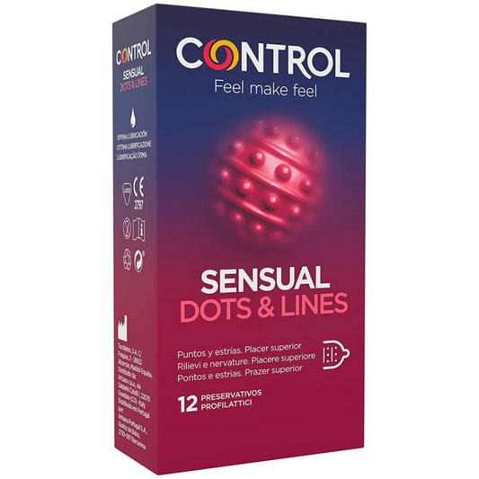 CONTROL - POINTS & LIGNES SENSUELLES POINTS ET VERGETURES 12 UNITÉS CONTROL CONDOMS