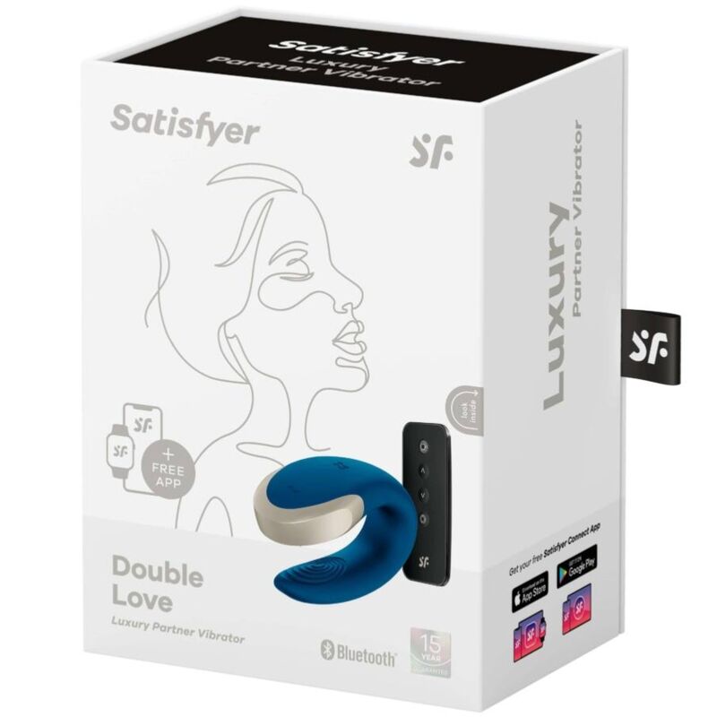 SATISFYER - VIBRATEUR DOUBLE LOVE LUXURY PARTNER BLEU SATISFYER PARTNER