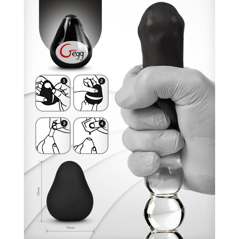 G-VIBE - OEUF MASTURBATEUR TEXTURÉ RÉUTILISABLE NOIR G-VIBE