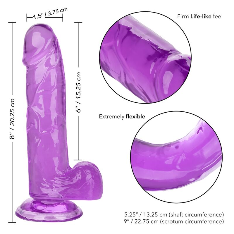 CALEXOTICS - GODE REINE TAILLE VIOLET 15.3 CM CALEXOTICS