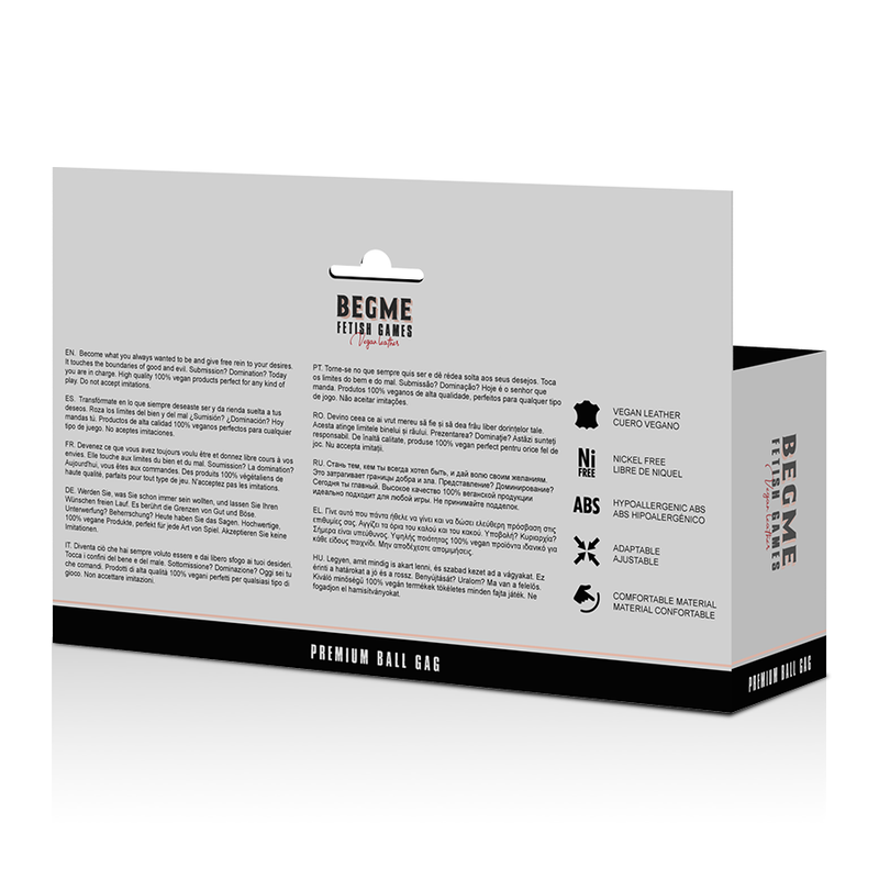 BEGME - BLACK EDITION BALL GAG CUIR VEGAN BEGME BLACK EDITION