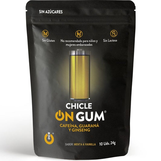 WUG GUM - ON CAFFEINE, GINSENG AND GUARANA GUM 10 UNITS WUG GUM