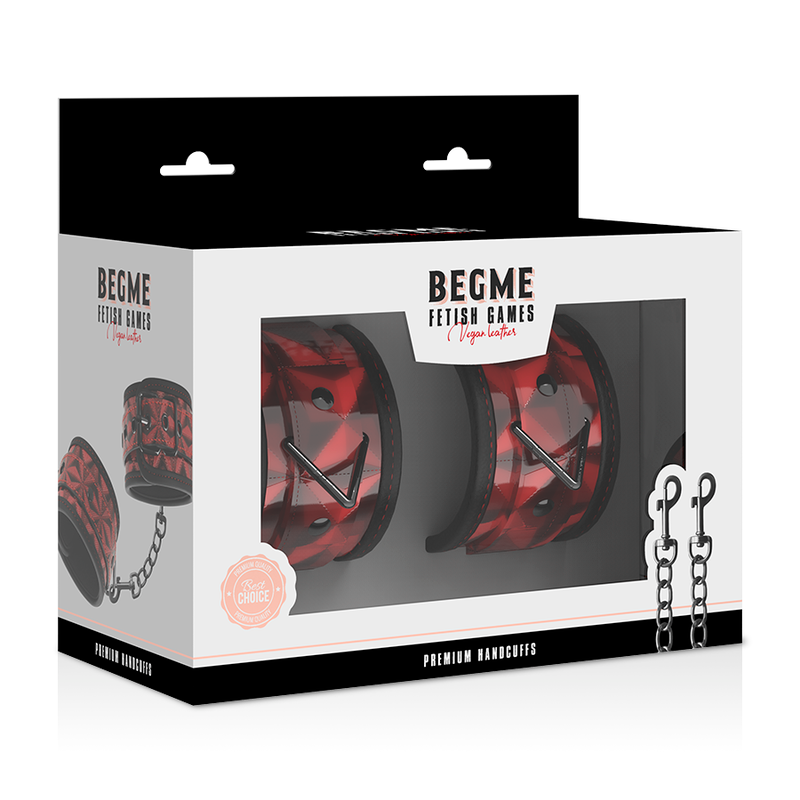 BEGME - MENOTTES PREMIUM ÉDITION ROUGE AVEC DOUBLURE EN NÉOPRÈNE BEGME RED EDITION