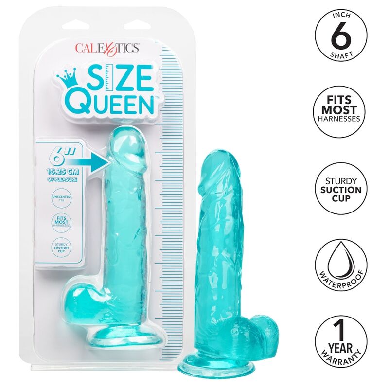 CALEXOTICS - GODE TAILLE REINE BLEU 15.3 CM CALEXOTICS