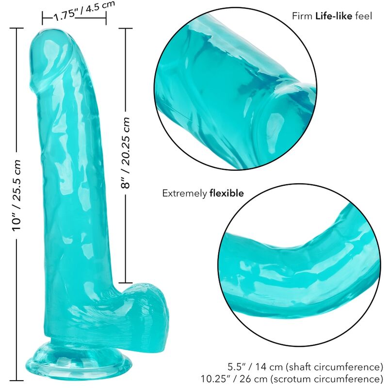 CALEXOTICS - GODE TAILLE REINE BLEU 20.3 CM CALEXOTICS
