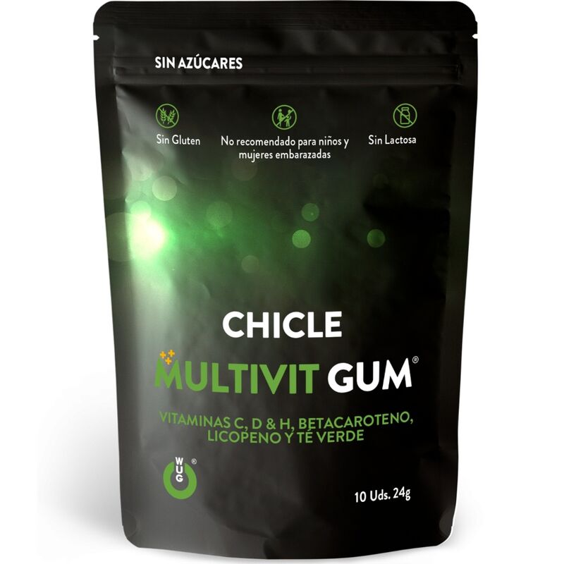 WUG GUM - MULTIVIT VITAMIN C, H, D, BETA-CAROTENE, LYCOPENE AND GREEN TEA 10 UNITS WUG GUM