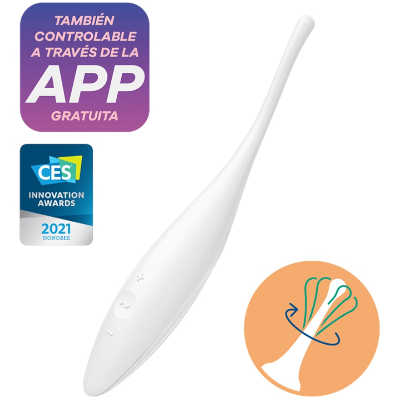 SATISFYER - VIBRATEUR  POINTE DE CLIT TWIRLING JOY BLANC SATISFYER CONNECT