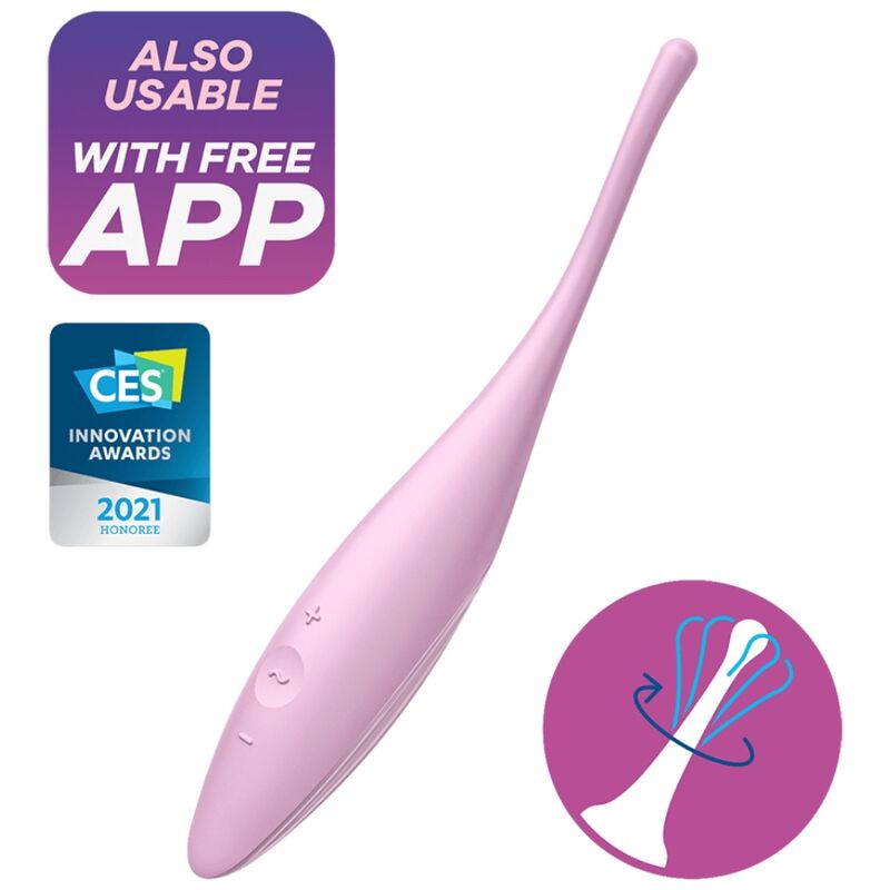 SATISFYER - VIBRATEUR  POINTE DE CLIT TWIRLING JOY ROSE SATISFYER CONNECT