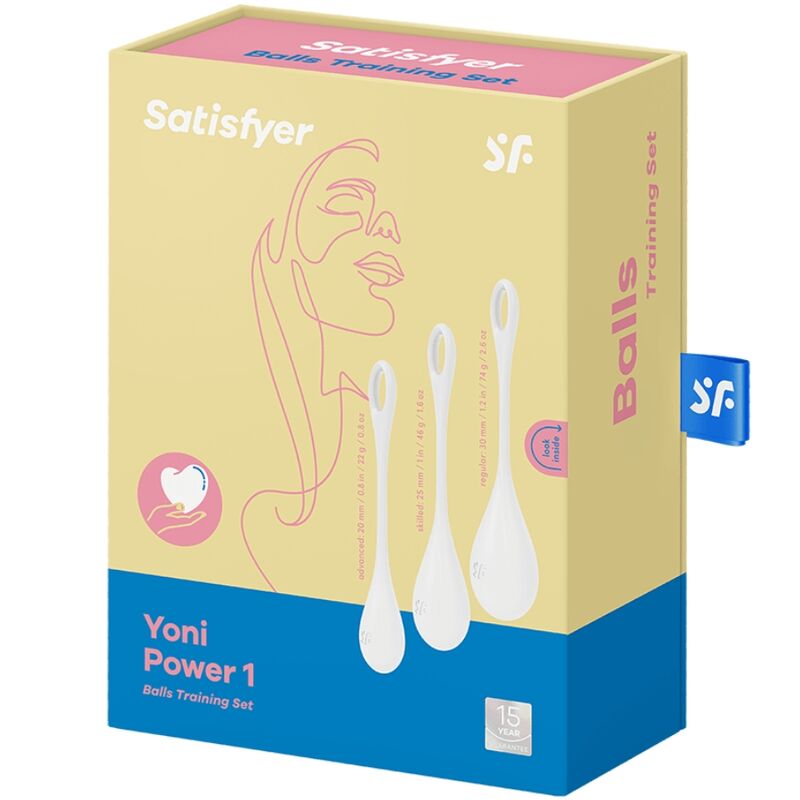 SATISFYER - ENSEMBLE ENTRAÎNEMENT YONI POWER 1 BLANC SATISFYER BALLS