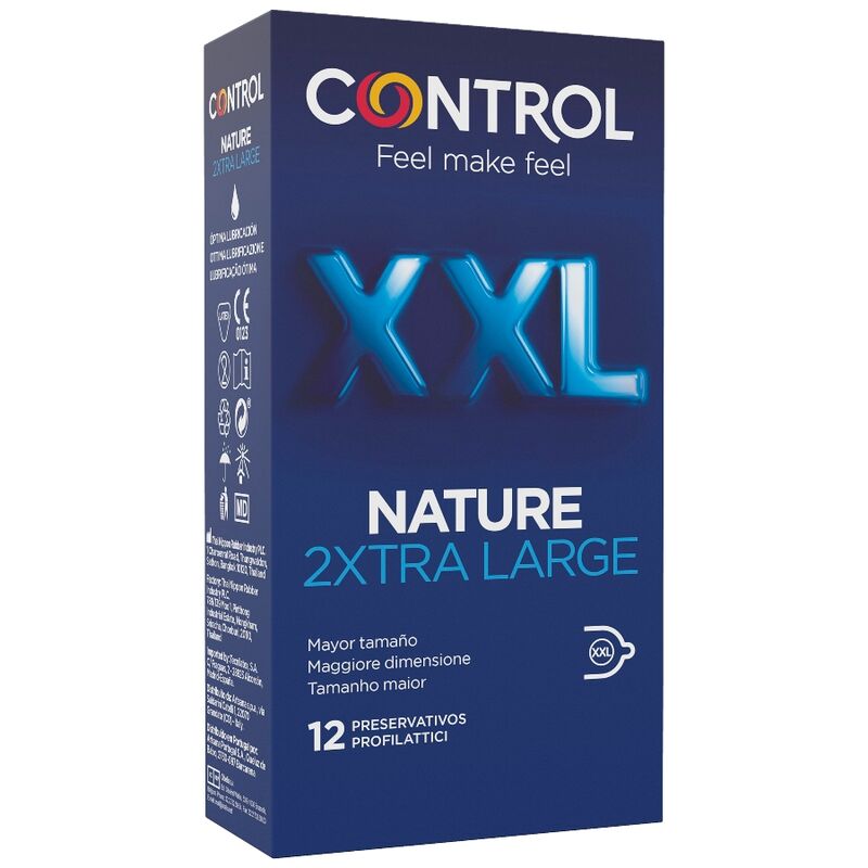 CONTROL - PRÉSERVATIFS NATURE 2XTRA GRANDS XXL - 12 UNITÉS CONTROL CONDOMS