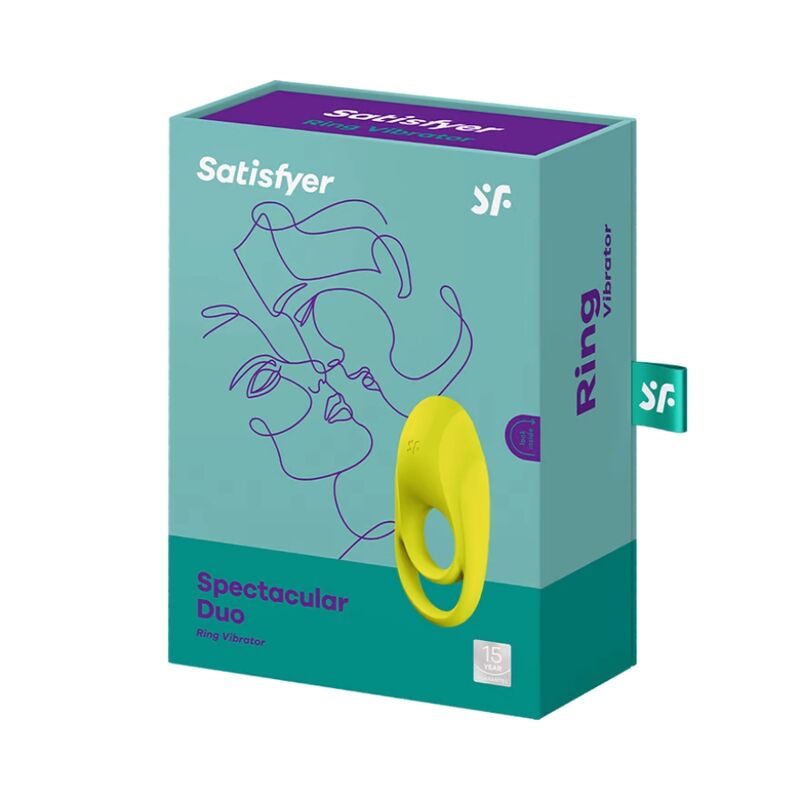 SATISFYER - VIBRATEUR  ANNEAU SPECTACULAIRE DUO JAUNE SATISFYER RING