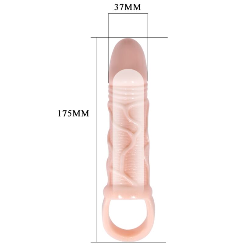BAILE - GAINE DEXTENSION DE PÉNIS AVEC SANGLE POUR TESTICULES 13,5 CM BAILE FOR HIM