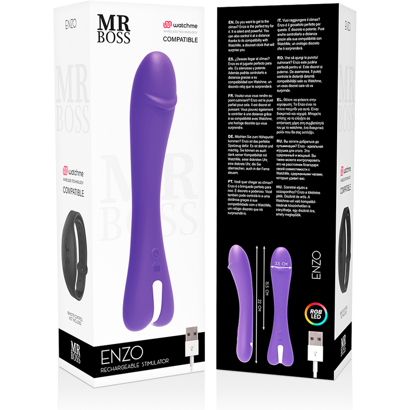 MR BOSS - ENZO VIBRATEUR WATCHME TECHNOLOGIE SANS FIL COMPATIBLE MR. BOSS